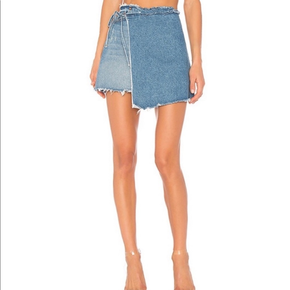 GRLFRND ELLE JEAN WRAP SKIRT